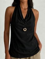 Cowl Neck Halter Top