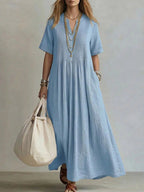 Women's Casual Loose Short Sleeve Maxi Dress