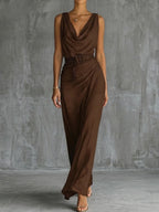 Chic And Sophisticated Cowl-neck Dress