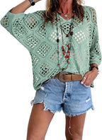 ? Handmade Crochet V‐Neck Boho Top | Apricot Summer Essential