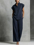 Women's Simple And Comfortable Cotton-linen Set