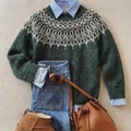 Green-Classic Vintage Knit Sweater