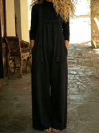 Vintage Washed Wide Leg Denim Overalls