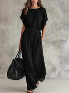 Flowy Wide-Leg Smocked Waist Jumpsuit