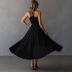 🌟 Halter Neck Sleeveless Midi Dress