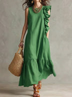 New Irregular Ruffled Sleeveless Women'S Dress