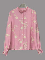 Flower Button Up Long Sleeve Shirt
