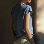 VChics Boho Vintage Lace V-neck Cotton Blend Shirt