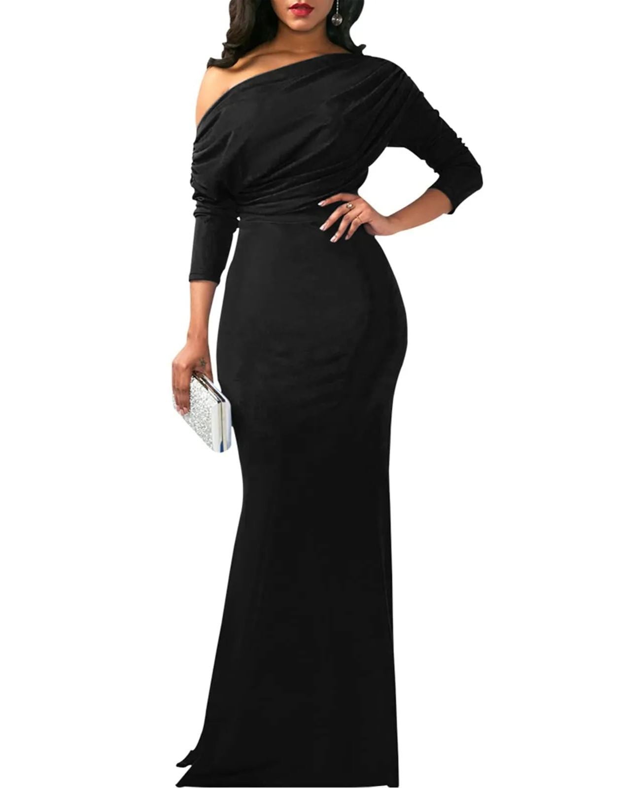 2025 Women's Elegant Sleeveless Off Shoulder Bodycon Long Formal Party Evening Dress