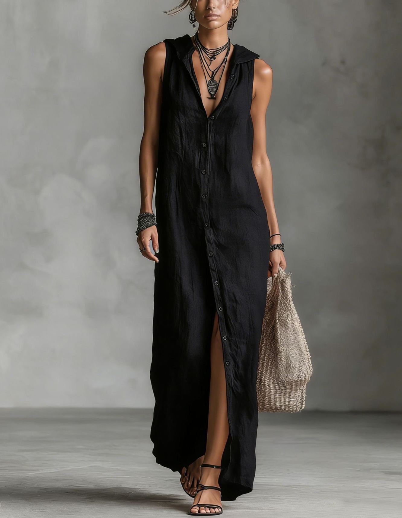 Sleeveless Long Dress Women’s One-piece Dress