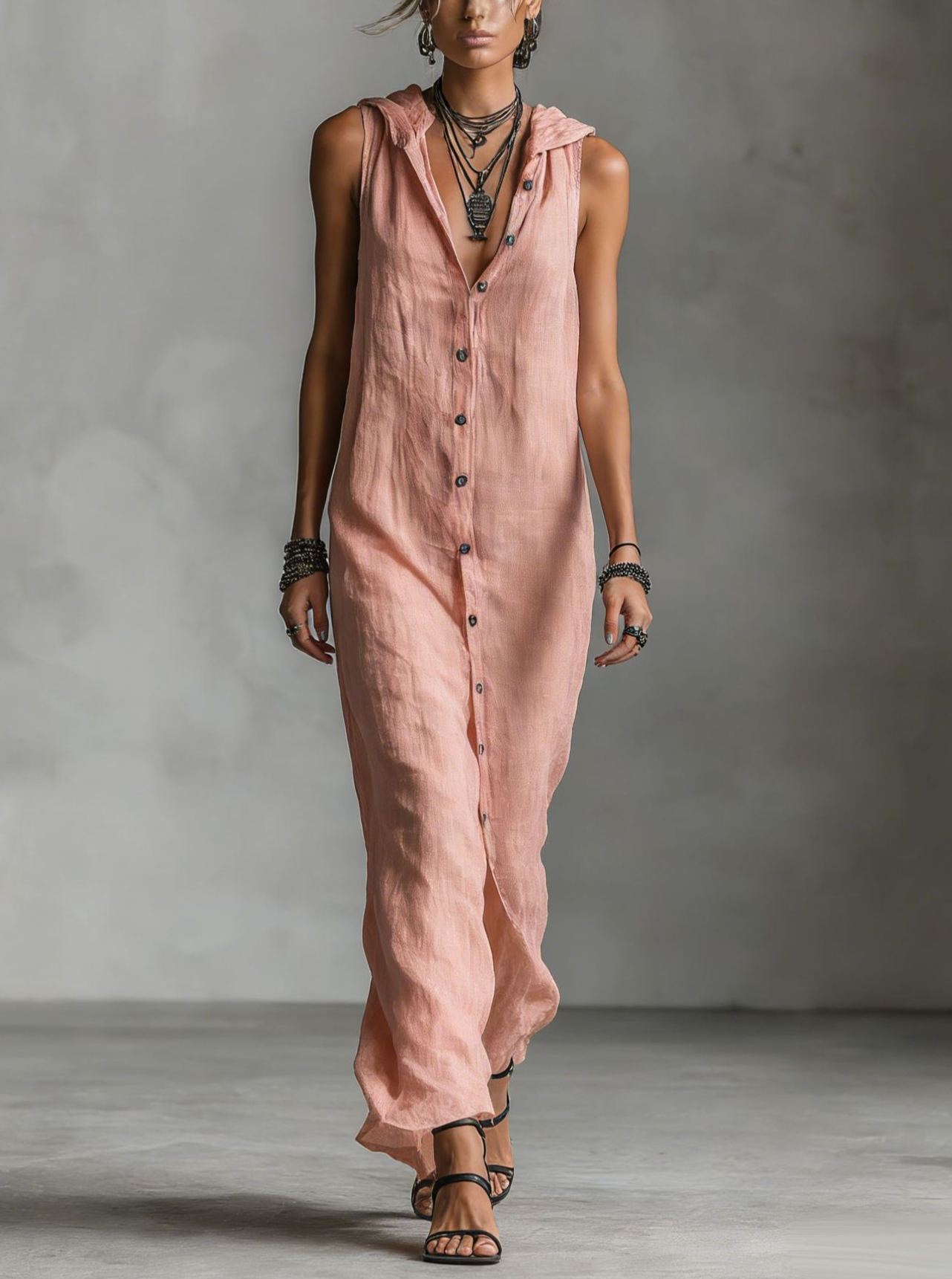 Sleeveless Long Dress Women’s One-piece Dress