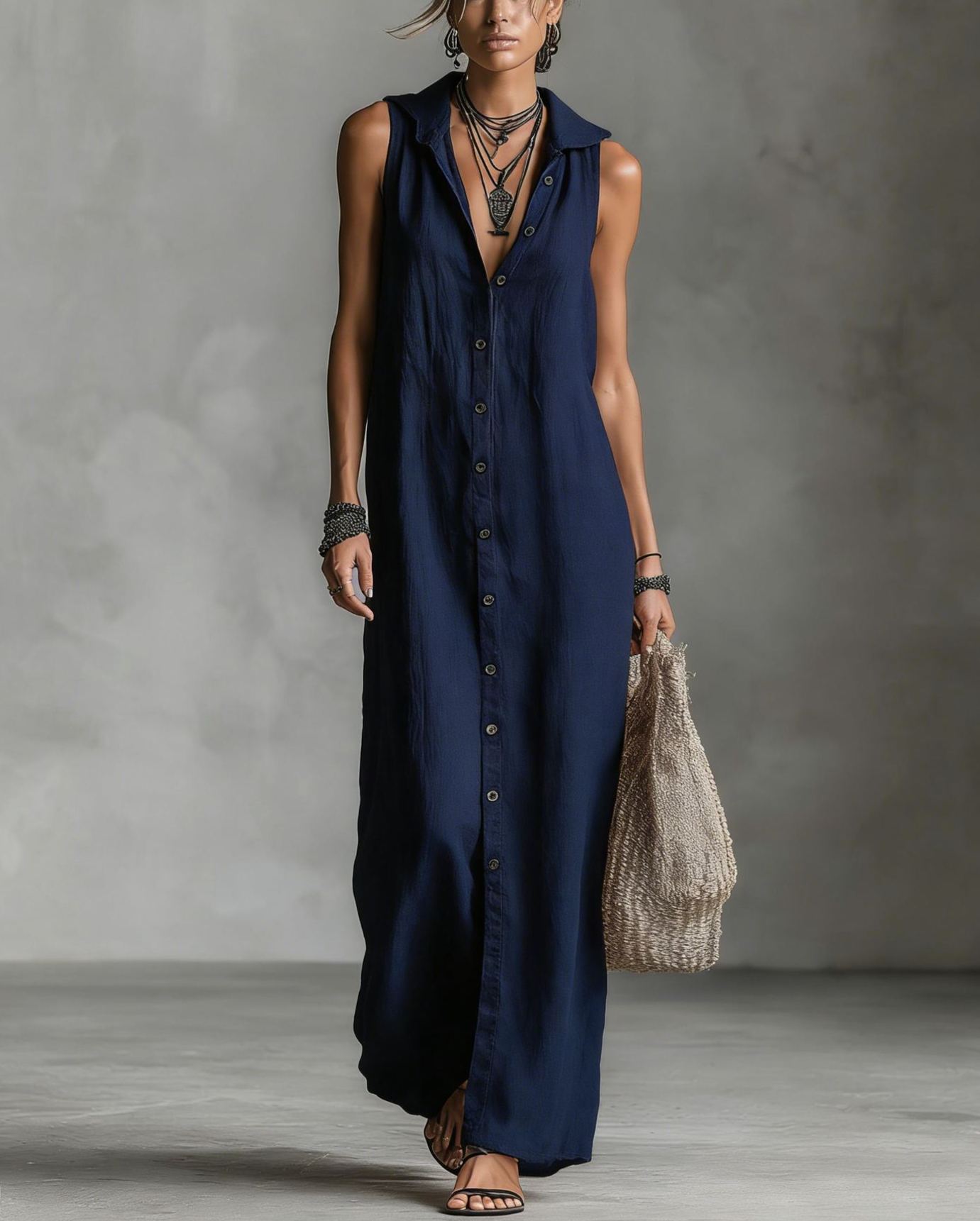 Sleeveless Long Dress Women’s One-piece Dress