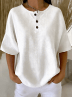 Casual Waffle Henry Collar Sweatshirt