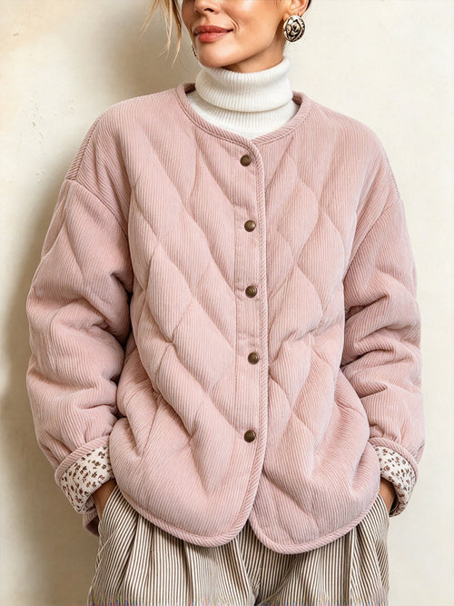 Casual Quilted Corduroy Jacket