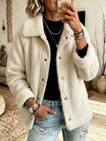 Casual Warm Faux Suede And Sherpa Jacket